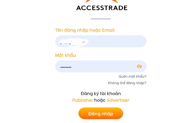 Cách đăng nhập Accesstrade ra màn hình chính iPhone, Android đơn giản